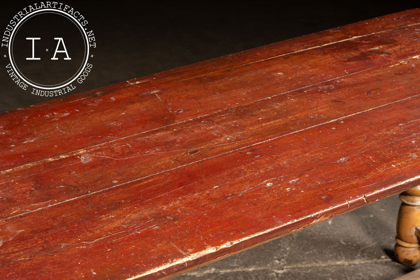 Primitive Painted Pine Harvest Table