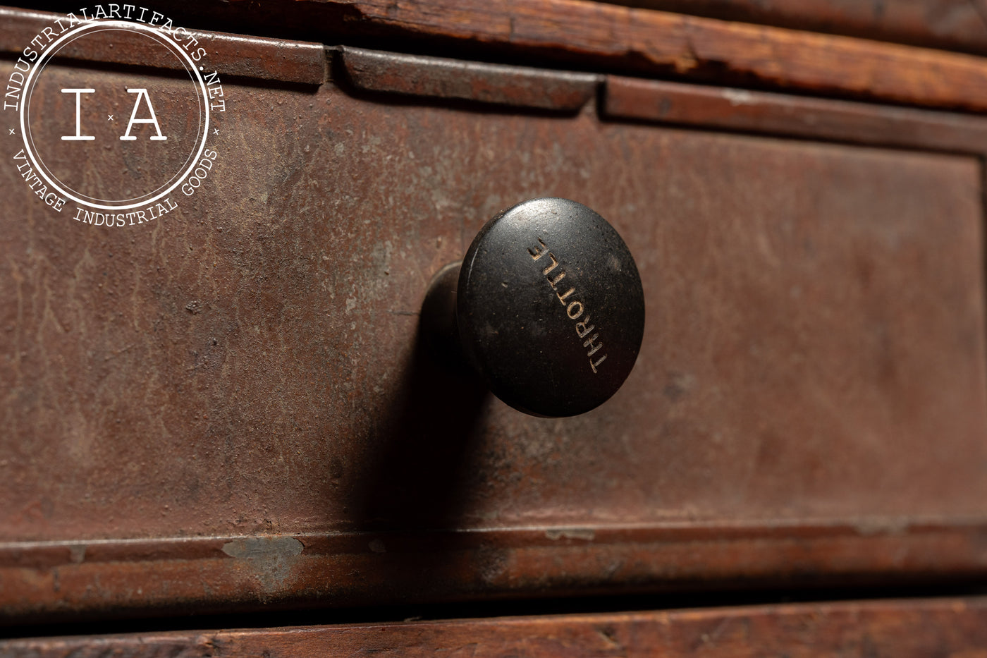 Early Wooden Parts Cabinet with Metal Drawers