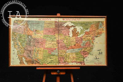 Late 19th Century "Across the Continent" Game Board by Parker Bros.
