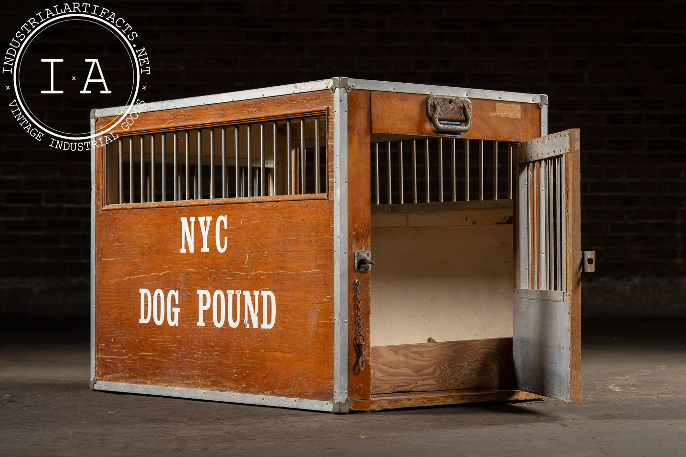 Vintage Wooden NYC Dog Pound Kennel by Kroyer Crates