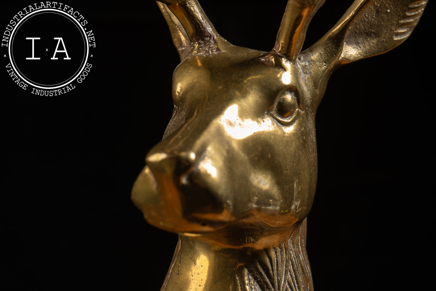 Vintage Solid Brass Buck Sculpture