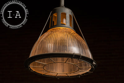 Vintage Industrial Holophane Ceiling Mount Light