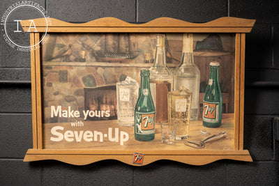 Vintage Framed 7-Up Cocktail Mixer Cardstock Sign