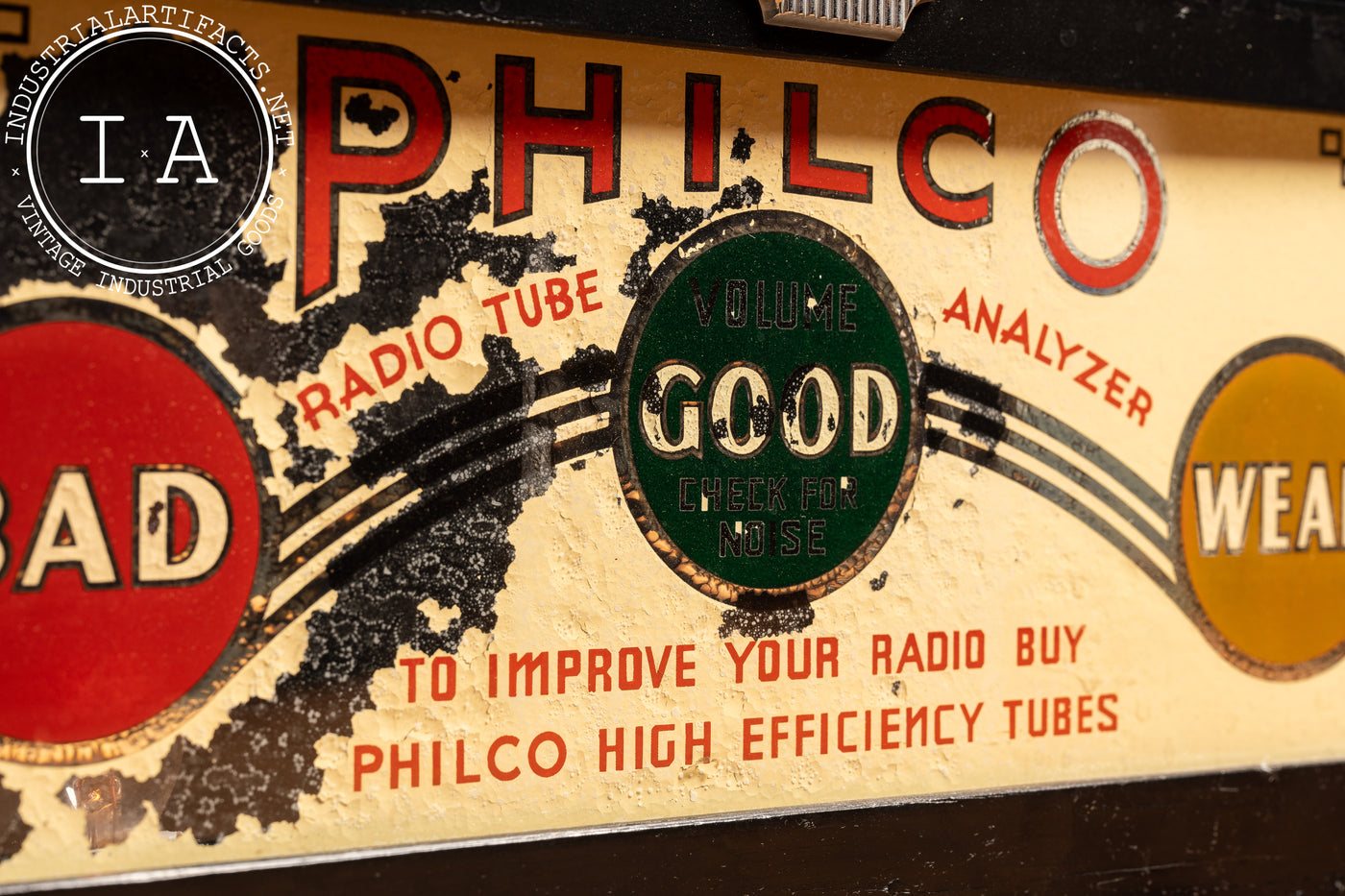 Antique Philco Radio Tube Analyzer Point-of-Sale Advertising Display