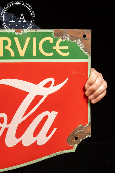 Vintage Large SSP Coke Fountain Service Sign