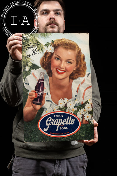 Vintage Grapette Cardboard Standee Sign