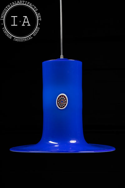 c. 1960 Blue Lattimo Pendant Lamp by Alessandro Pianon for Vistosi