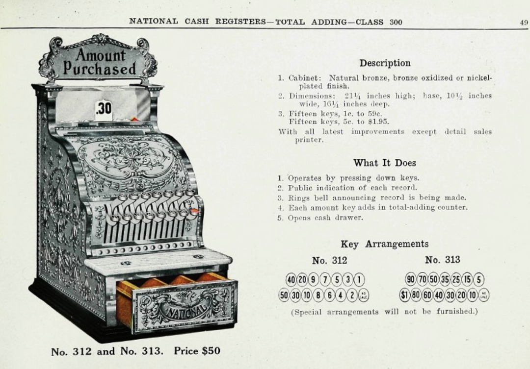 Early 20th Century No. 313 National Cash Register – Industrial