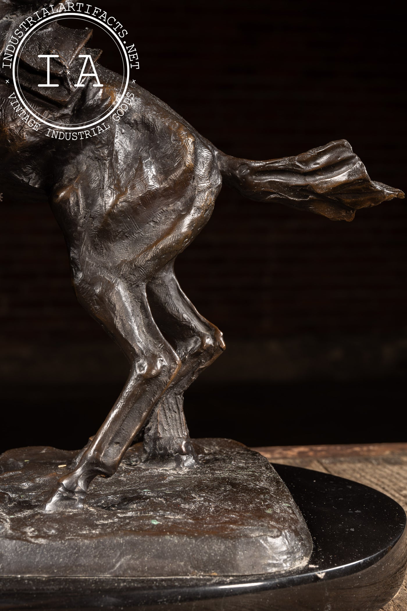 Smokin' Up | 1903 C. M. Russel Bronze Statue on Plaque, Signed and Dated