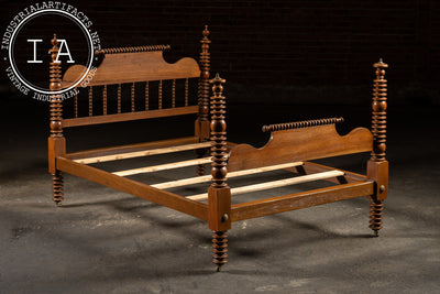Late 19th Century Jenny Lind Style Spindle Bedframe
