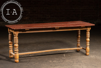 Primitive Painted Pine Harvest Table