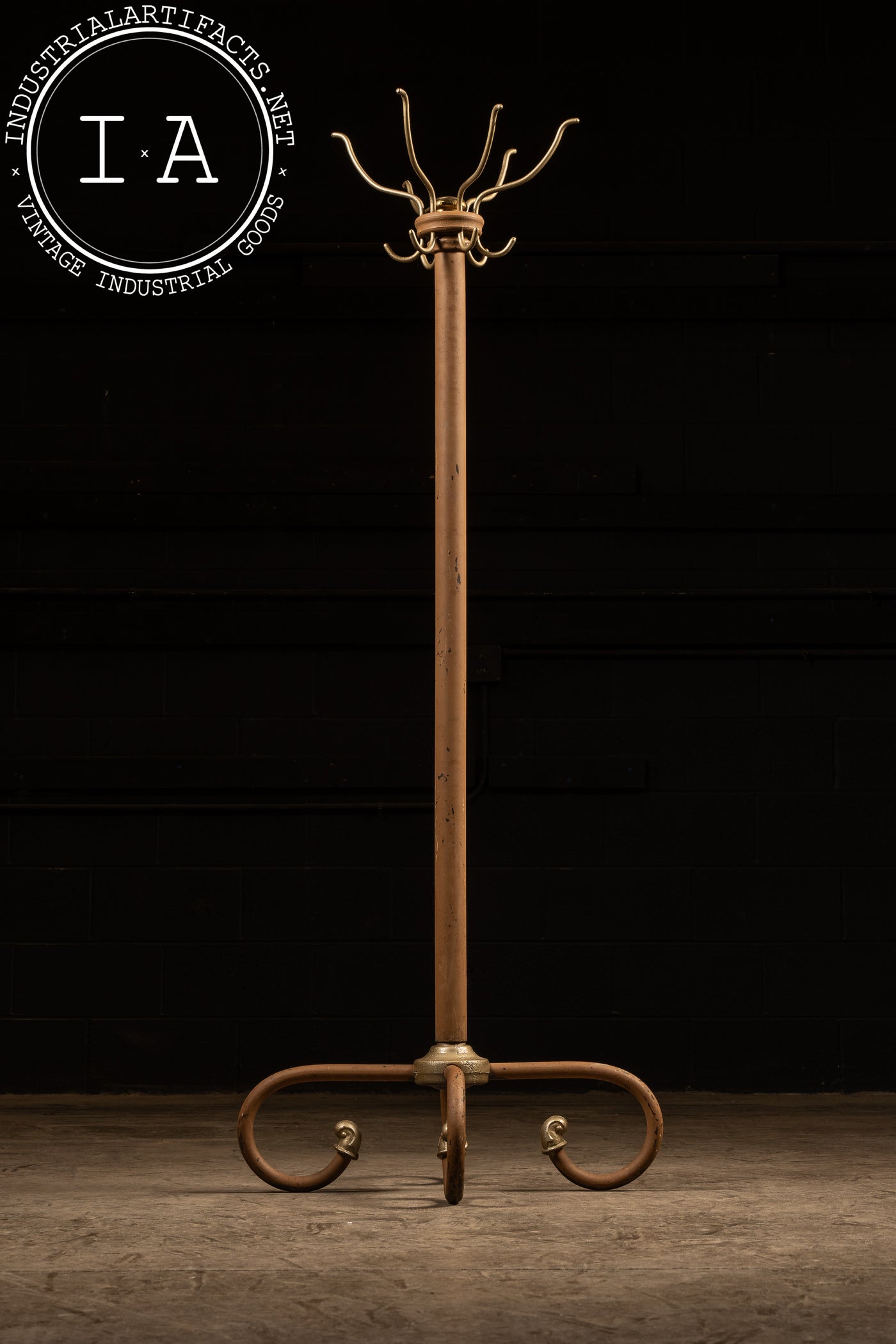 Antique Metal Coat Rack in Brown