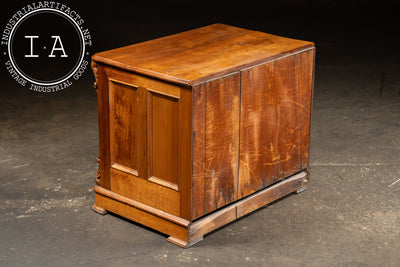 Antique Carved Wooden Lowboy Storage Cabinet