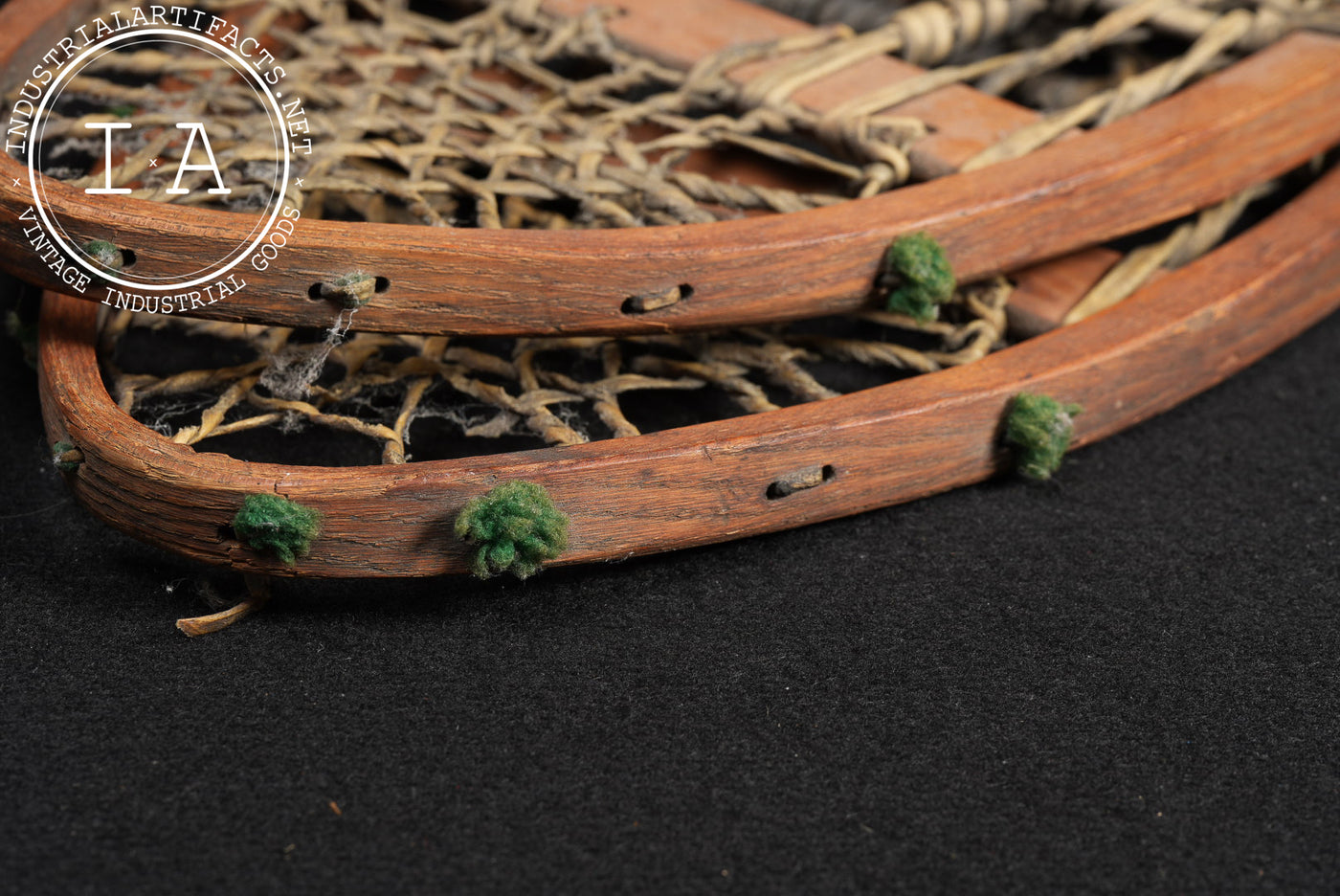 Primitive Wooden Snowshoes with Rawhide Webbing