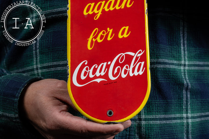 Vintage Porcelain Coca-Cola Advertising Door Plate – Industrial