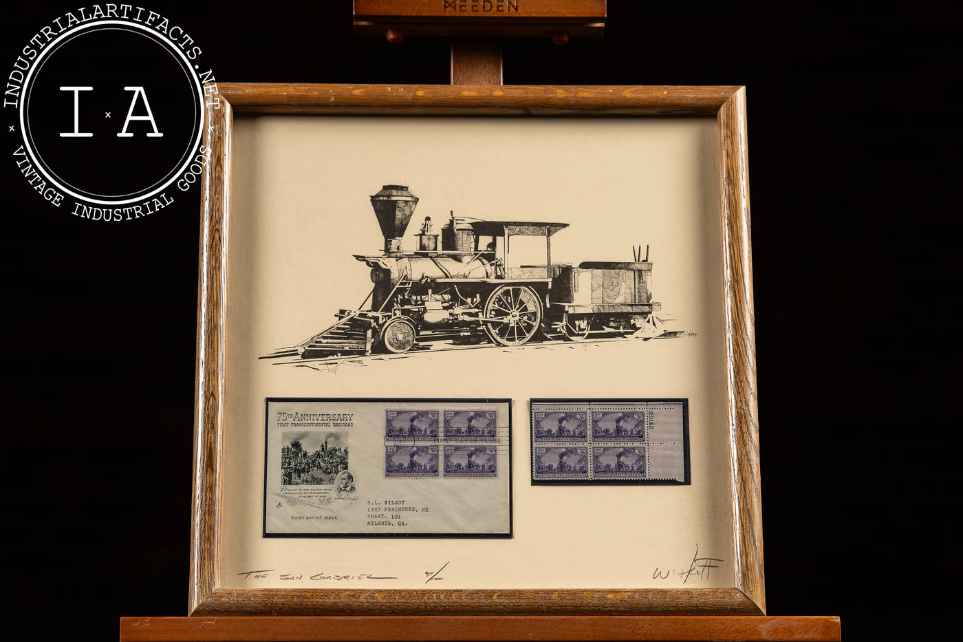 The San Gabriel | Limited Edition Lithograph w Authentic Railroad Commemoratives