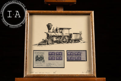 The San Gabriel | Limited Edition Lithograph w Authentic Railroad Commemoratives