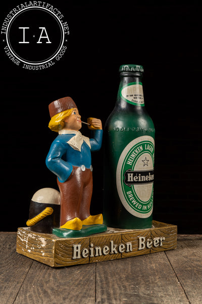 Vintage Ceramic Heineken Beer Bartop Advertising Display