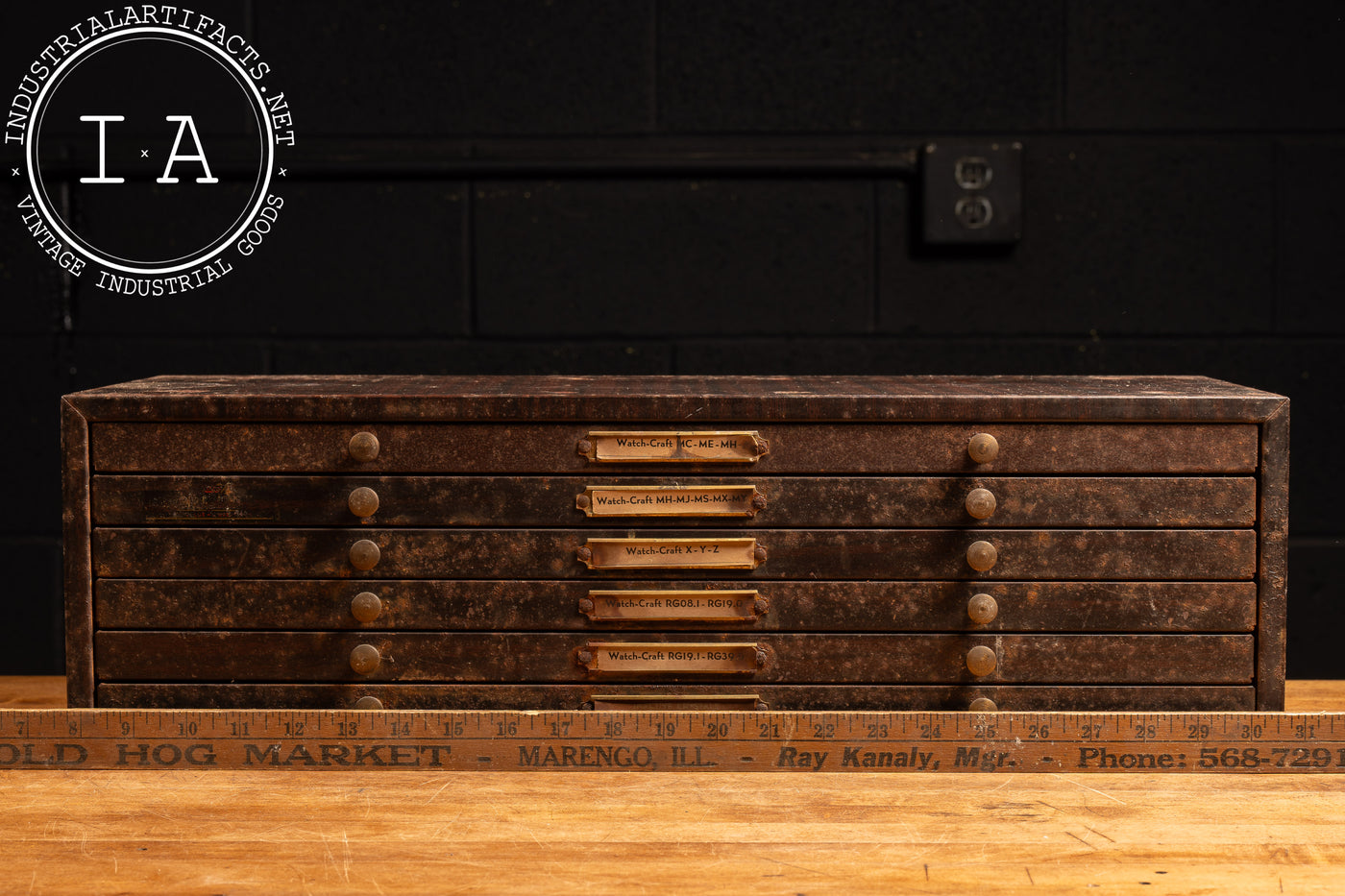 Vintage Steel Watchmaker's Cabinet