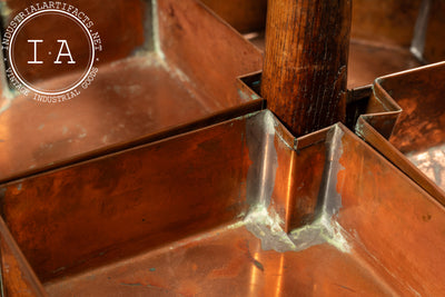 Early 20th Century Copper & Wood Rotating Cobbler’s Parts Bin