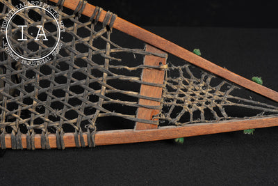 Primitive Wooden Snowshoes with Rawhide Webbing