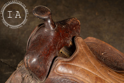 Antique Tooled Leather Horse Saddle