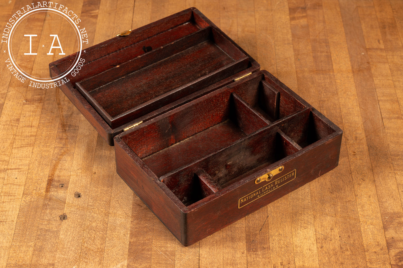 c. 1900 Mahogany National Cash Register Supplies Box