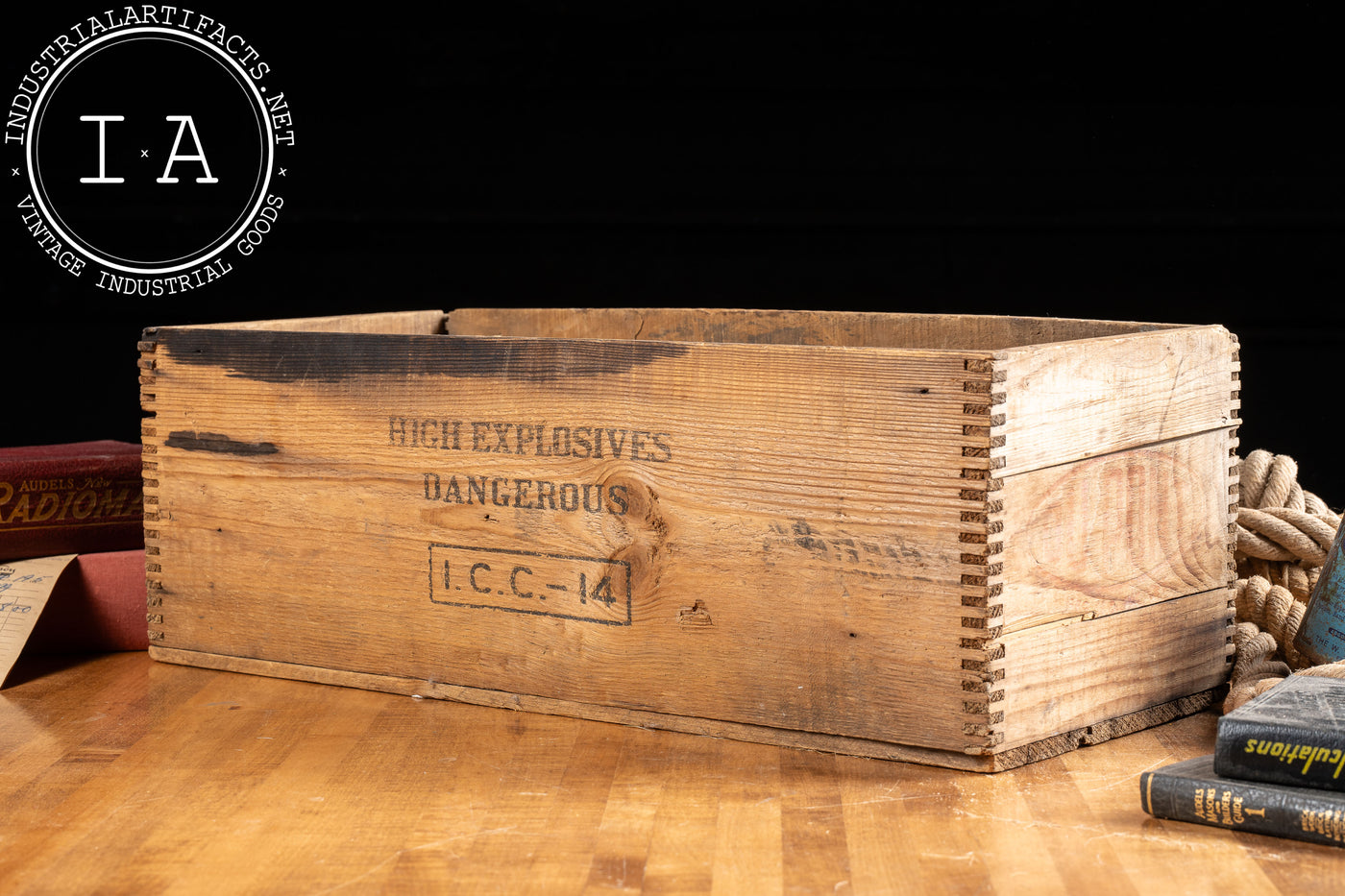 Vintage DuPont Monobel High Explosives Wooden Crate