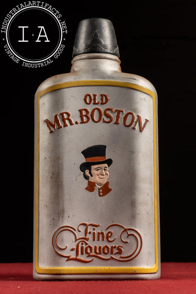 Vintage Old Mr. Boston Figural Bottle Advertising Clock