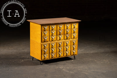 Mid-Century 30-Drawer Library Card Catalog Cabinet