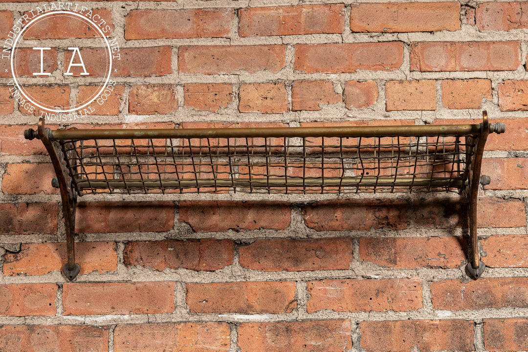 Antique Brass NSW (New South Wales) Railroad Traincar Luggage Rack
