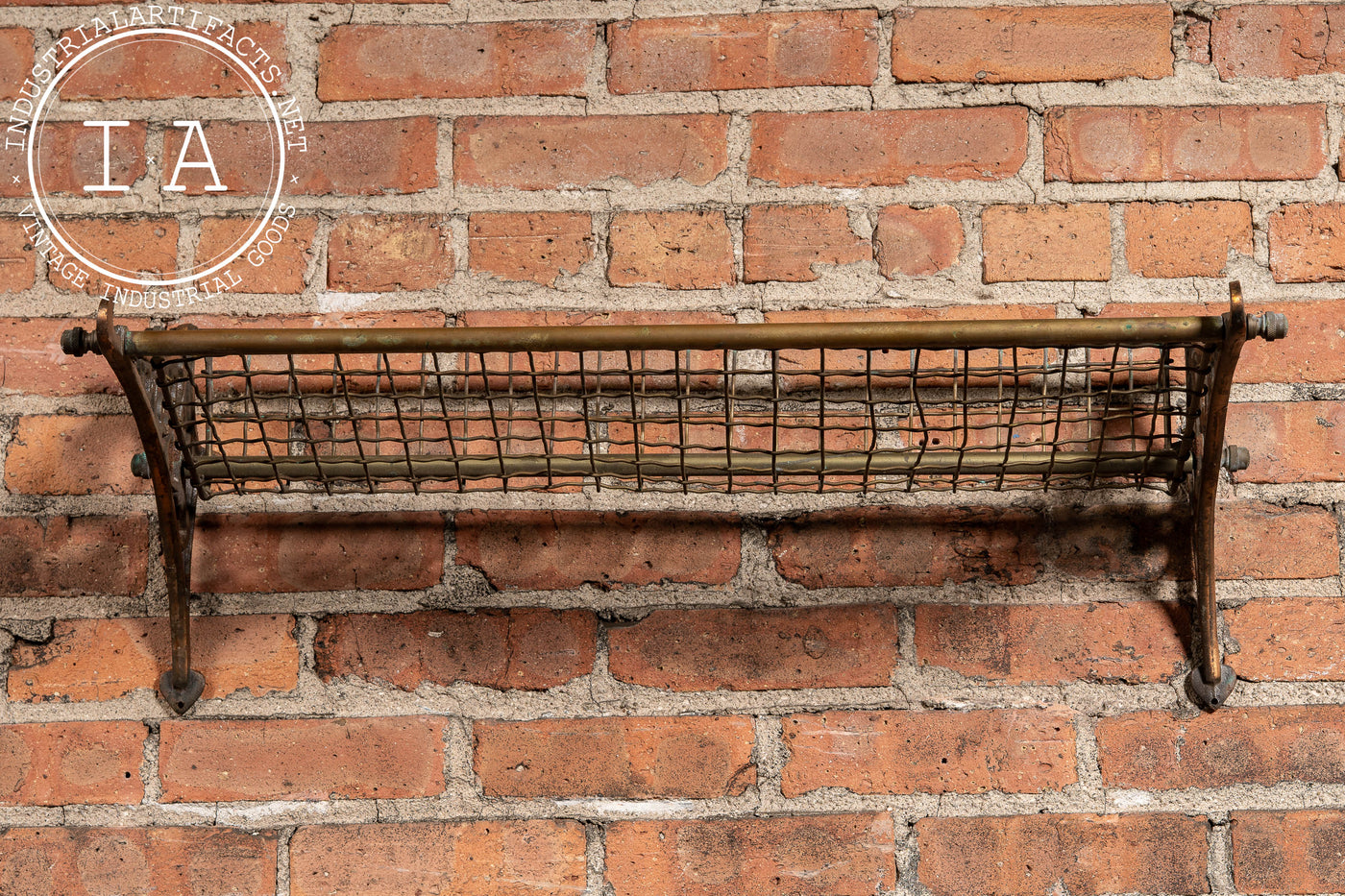 Antique Brass NSW (New South Wales) Railroad Traincar Luggage Rack