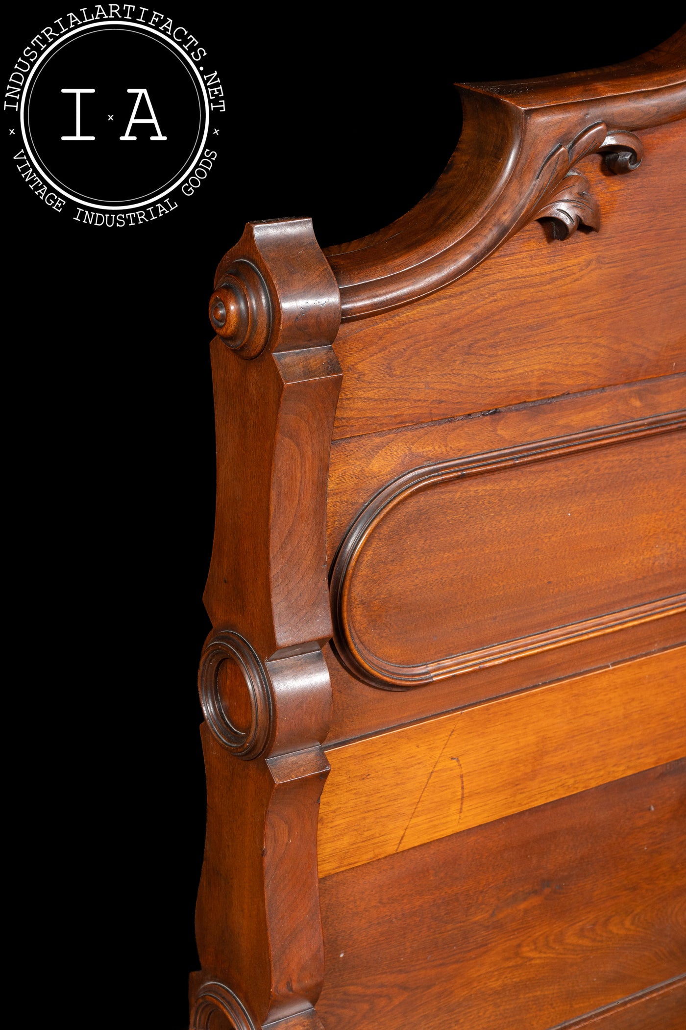 Late 19th Century Eastlake Victorian Walnut Bedframe