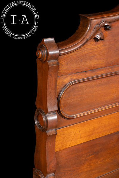 Late 19th Century Eastlake Victorian Walnut Bedframe