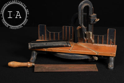 Vintage Cast Iron and Wood Miter Box with Saw by Penncraft