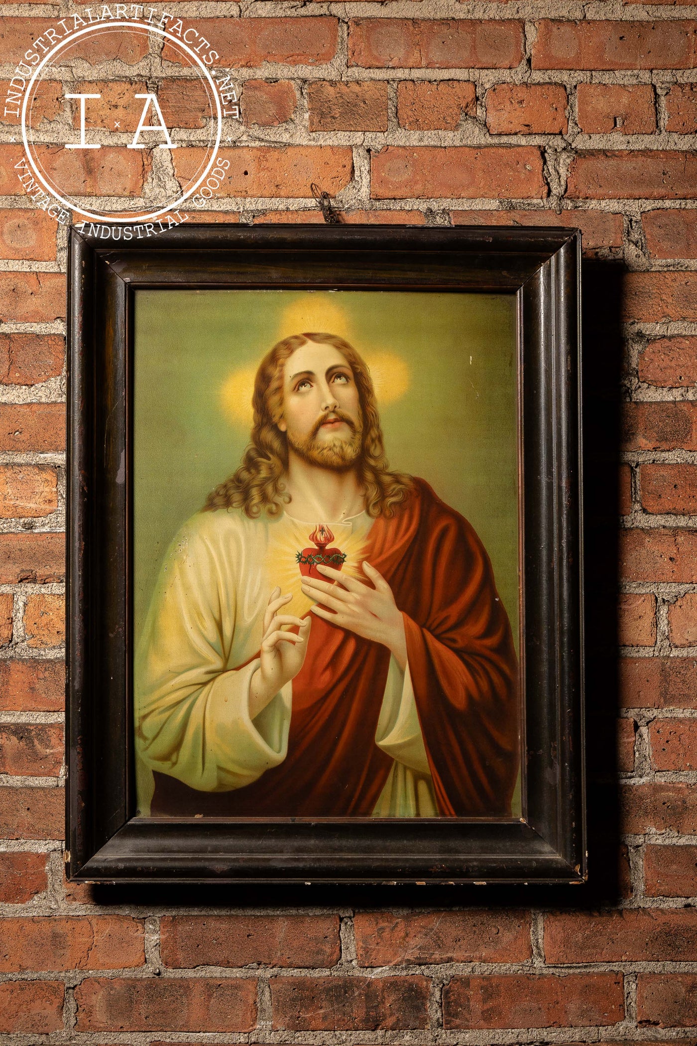 Sacred Heart | Framed Tin Litho Christ Print