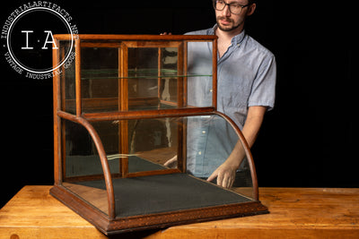 Antique Two Tier Curved Glass Countertop Display Case