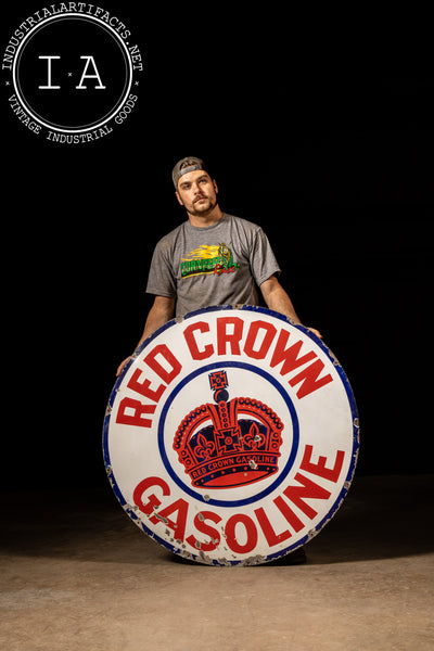 Large SSP Red Crown Gasoline Sign