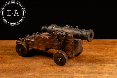 Vintage Carved Wooden Cannon