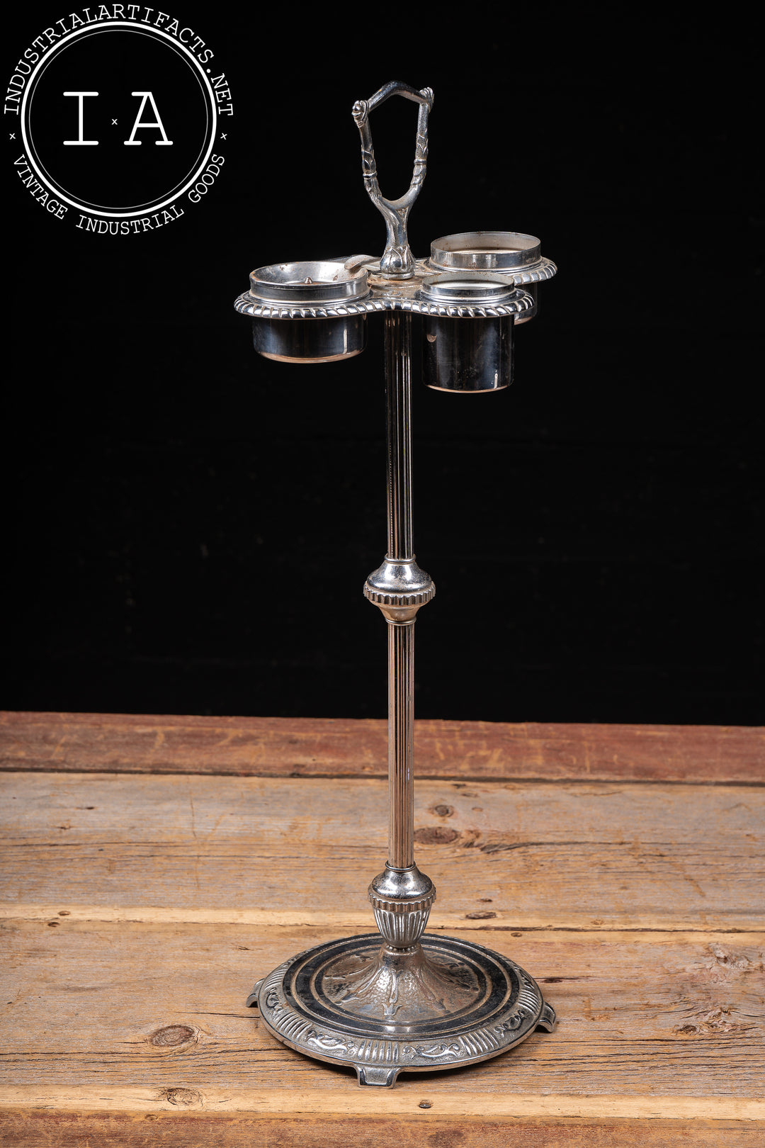 art deco cigarette stand Style Lighted Agate Ash Tray Smoke Floor Chrome 29" Tall Vintage Vintage Art Deco Smoking Stand