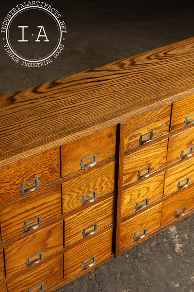 Vintage Oak 24-Drawer Apothecary