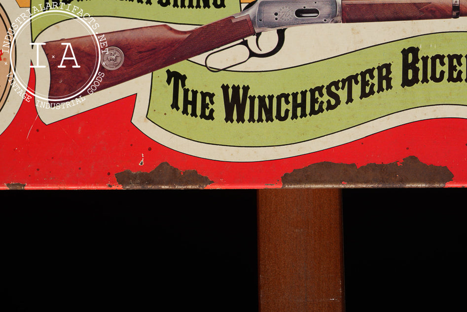 Winchester Museum Tin Lithograph on Cardboard Sign