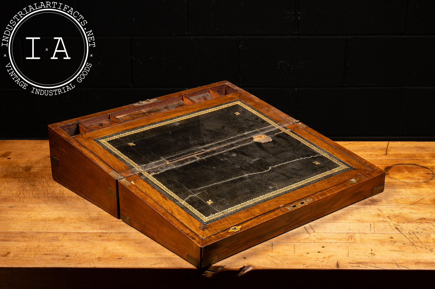 Antique English Walnut Folding Lap Desk