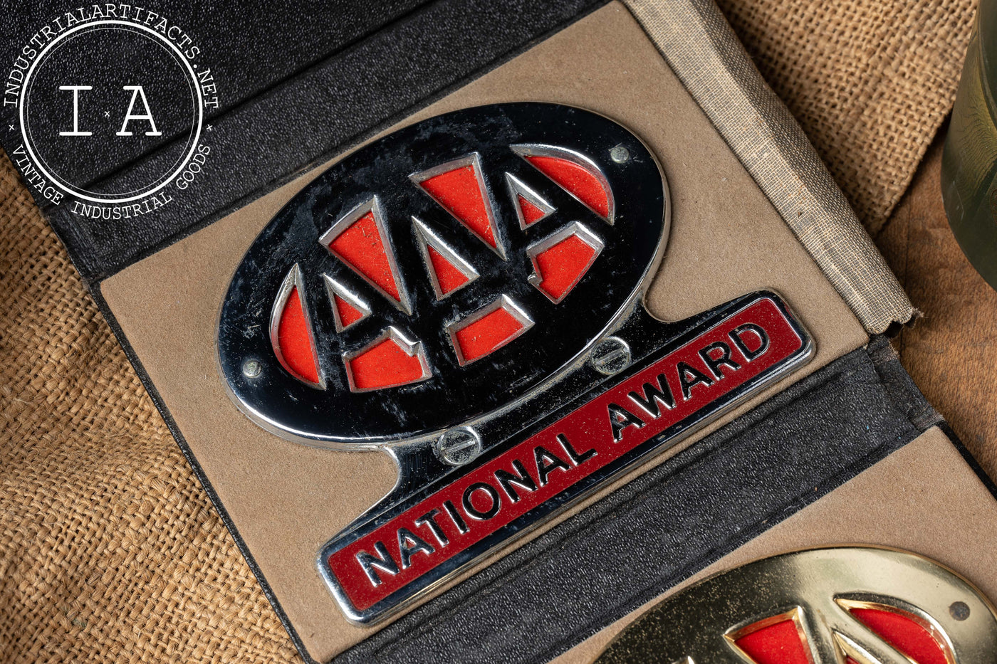 Vintage AAA National Award License Plate Toppers