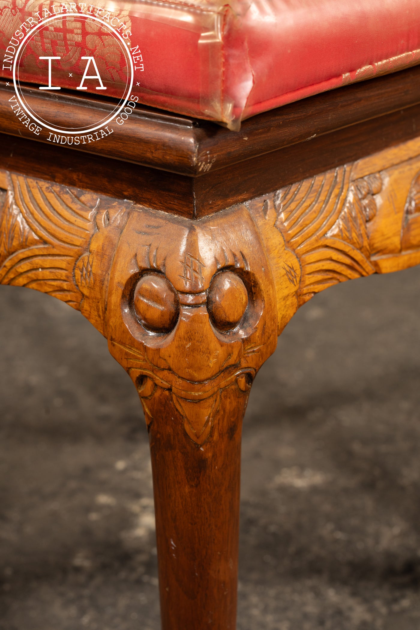Antique Hand-Carved Chinese Scholar's Writing Desk and Chair Set