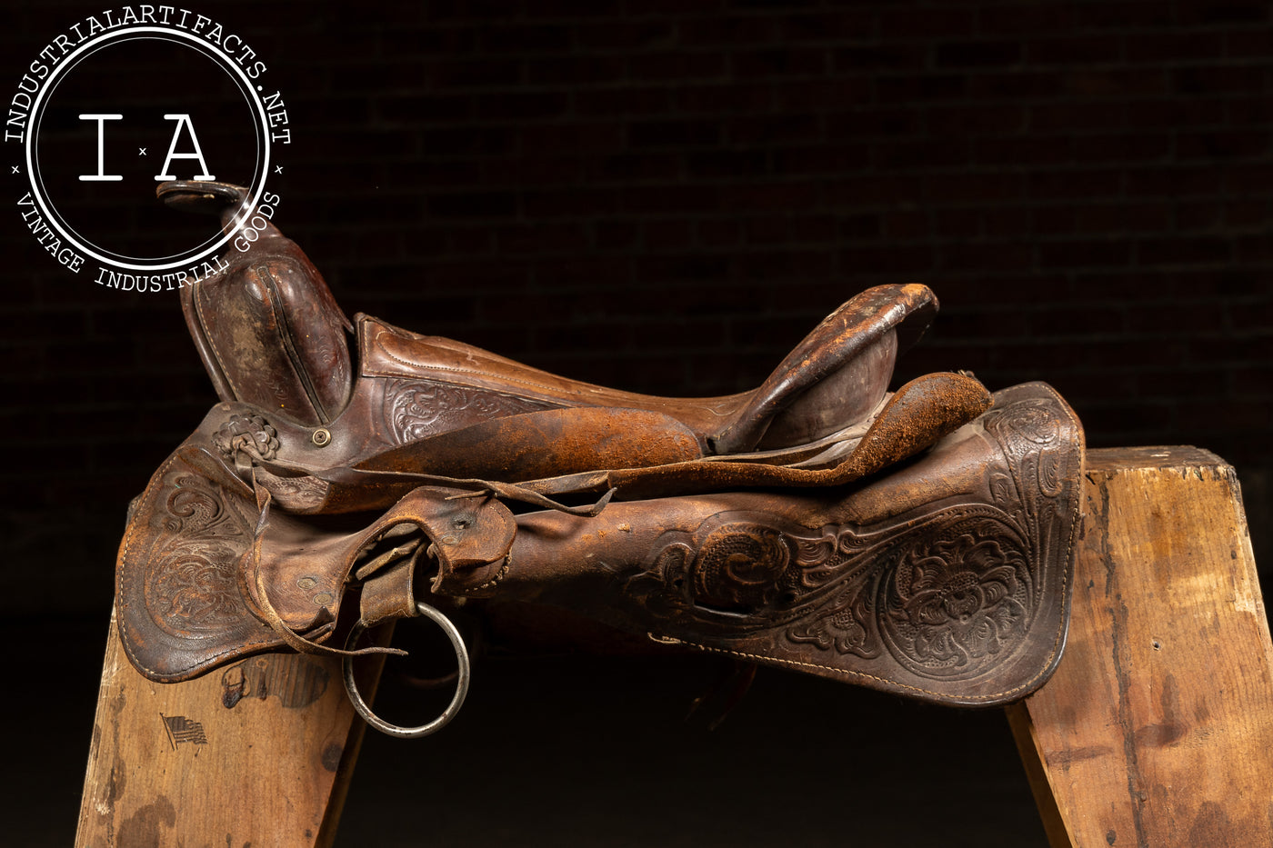 Antique Tooled Leather Horse Saddle