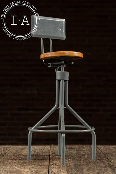 Mid-Century Industrial Salesman’s Sample Drafting Stool