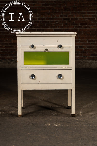 Antique Printer's Cabinet with Light-Safe Viewing Window by Hamilton
