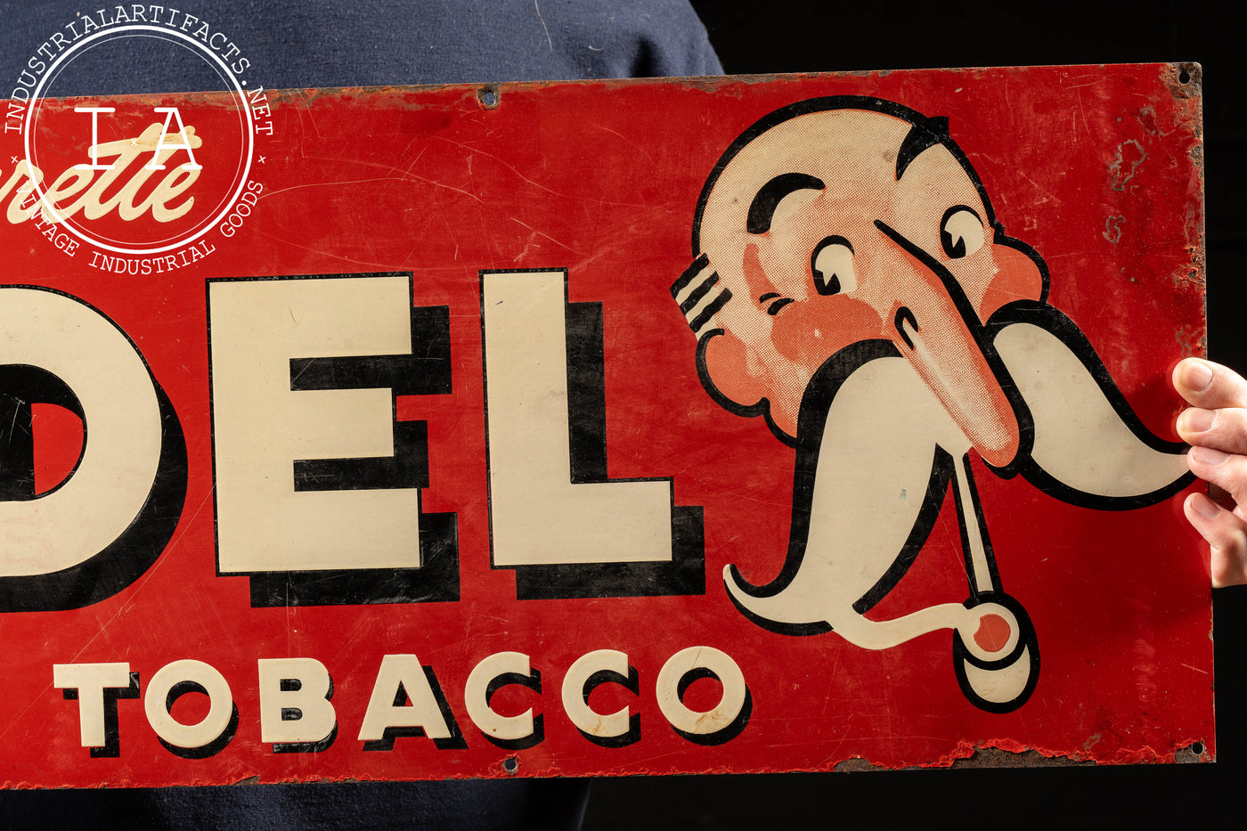 Vintage Painted Tin Tobacco Sign
