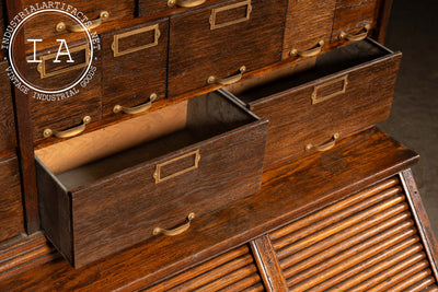Early 20th Century Oak Parts Cabinet by W. C. Heller